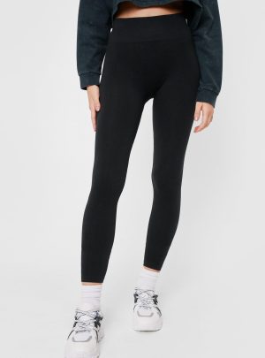Seamless Cropped Ribbed Workout Leggings
