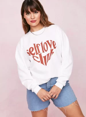 Self Love Club Oversized Graphic Sweatshirt